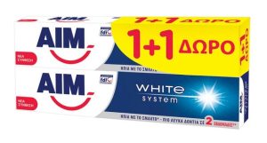 ΟΔΟΝΤΟΚΡΕΜΑ ΑΙΜ WHITE  (2X75ml)